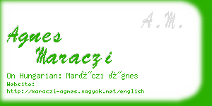 agnes maraczi business card